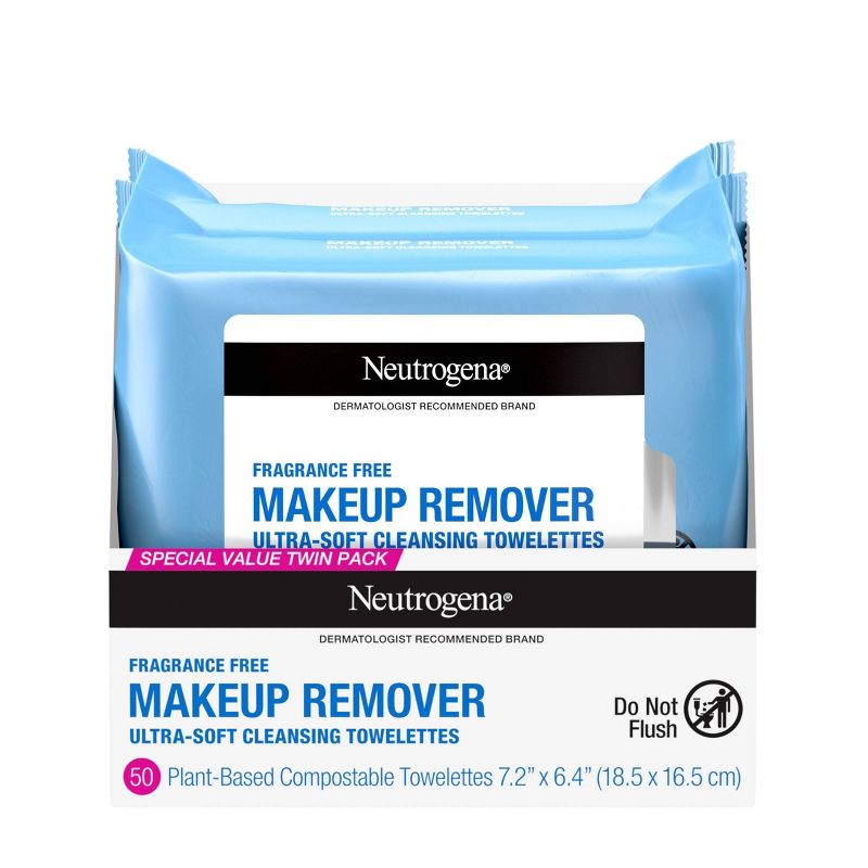  Neutrogena Makeup Remover Wipes - Fragrance Free, 2 of 15