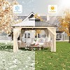 10x10 Ft Hardtop Gazebo with Netting and Curtains, Wood Gazebo Heavy Duty Double Roof for Patio, Backyard - 4 of 4