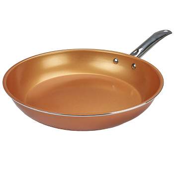 Brentwood 11.5in Induction Copper Frying Pan with Non-Stick Ceramic Coating