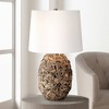 360 Lighting Nantucket Modern Coastal Table Lamp 26" High Natural Woven Seagrass White Drum Shade for Bedroom Living Room House Bedside Nightstand - 2 of 4