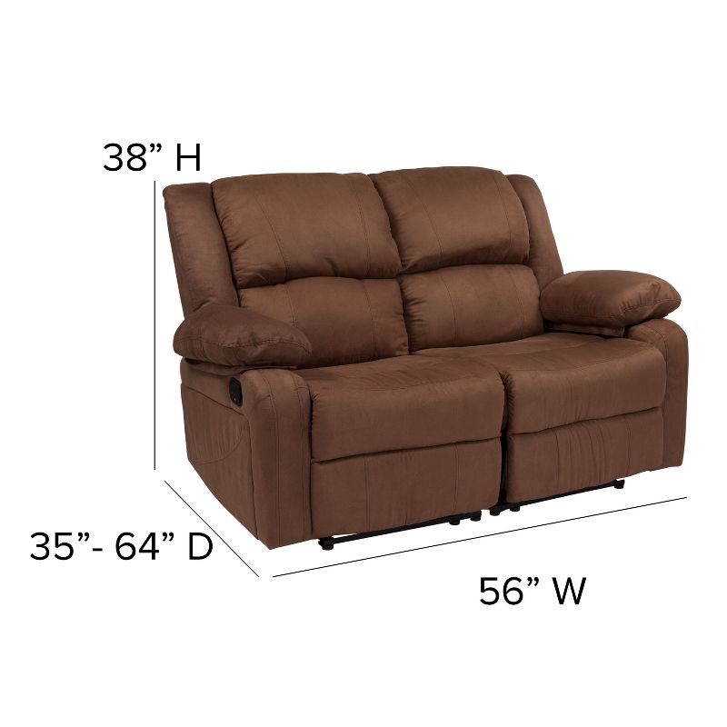 Emma and Oliver Bustle Back Loveseat with Two Built-In Recliners, 3 of 11