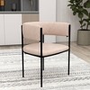 LeisureMod Upholstered Dining Chair in Leather/Fabric/Velvet with Iron Legs Set of 4 Cyril Series - 2 of 4
