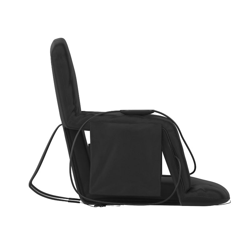 Emma and Oliver Portable Heated Reclining Stadium Chair with Armrests, Padded Back & Heated Seat with Dual Storage Pockets and Backpack Straps, 4 of 15