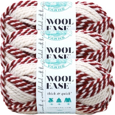 3 Pack) Lion Brand Wool-ease Thick & Quick Yarn - Toasted Almond : Target