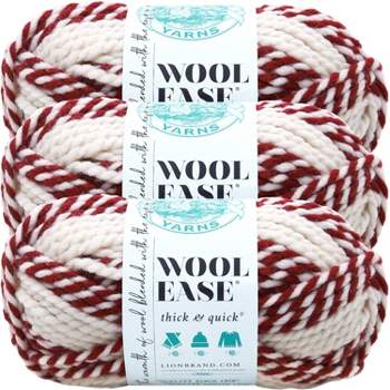 (3 Pack) Lion Brand Wool-Ease Thick & Quick Yarn - Red Beacon