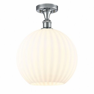 White Venetian - 1 Light Semi-Flush Mount In Modern Style-14.75 Inches Tall and 12 Inches Wide