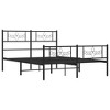 vidaXL 12" Black Queen Metal Bed Frame with Headboard & Footboard No Mattress - 2 of 4