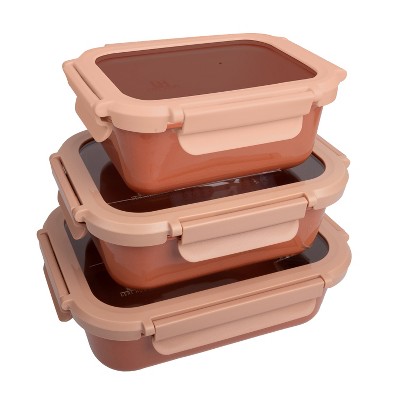 Lexi Home Brixton Porcelain Trio – Leakproof Containers with Glass Lids