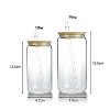 25PCS US stocked 16oz Sublimation Beer Can Shaped Glass Can with Bamboo Lid and Straw - 2 of 4