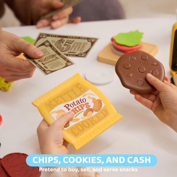 Juguete de comida Joyfy para niños de 3 a 6 años, juguete de máquina para hacer sándwiches panini interactivo de 35 piezas, cocina de imitación para niñas y niños, regalo de cumpleaños de Navidad 5