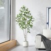 DR.Planzen 5-7FT Artificial Maple Tree with Round White Planter, Pre Potted Plant with Realistic Maple Leaves for Home Decor - 2 of 4