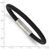Chisel Stainless Steel Brushed and Polished Black Wire 8.25" Bracelet - 4 of 4