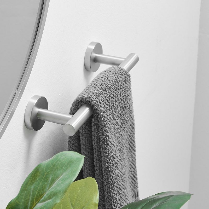 BWE Single Post Wall Mounted Towel Bar Toilet Paper Holder in Brushed Nickel, 5 of 9