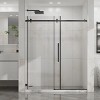 60"x72" Frameless Sliding Shower Door, 1/4"(6mm) Clear Tempered Glass with Easy-Clean Coating, Stainless Steel Hardware, Matte Black Finish - 2 of 4