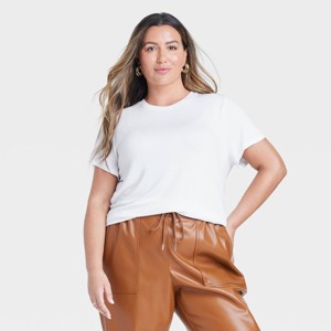Women's Short Sleeve Brushed Knit T-Shirt - A New Day™ - 1 of 3