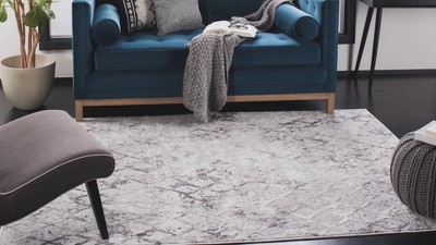 Amelia Modern Grey & Light Grey Abstract Runner Rug - 2'2" x 6'