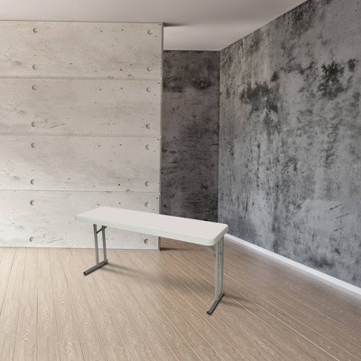 Gray 60" Lightweight Folding Seminar Table with Steel Frame