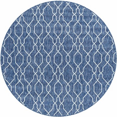 Hauteloom Aldford Denim Blue Trellis Outdoor Carpet