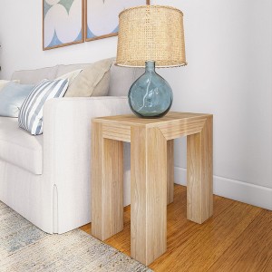 Plank+Beam Modern Side Table, Solid Wood Corner Table, Rectangular End Table for Living Room - 1 of 4