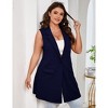 Plus Size Blazer Vest for Women Sleeveless Single Button Casual Vest - 2 of 4
