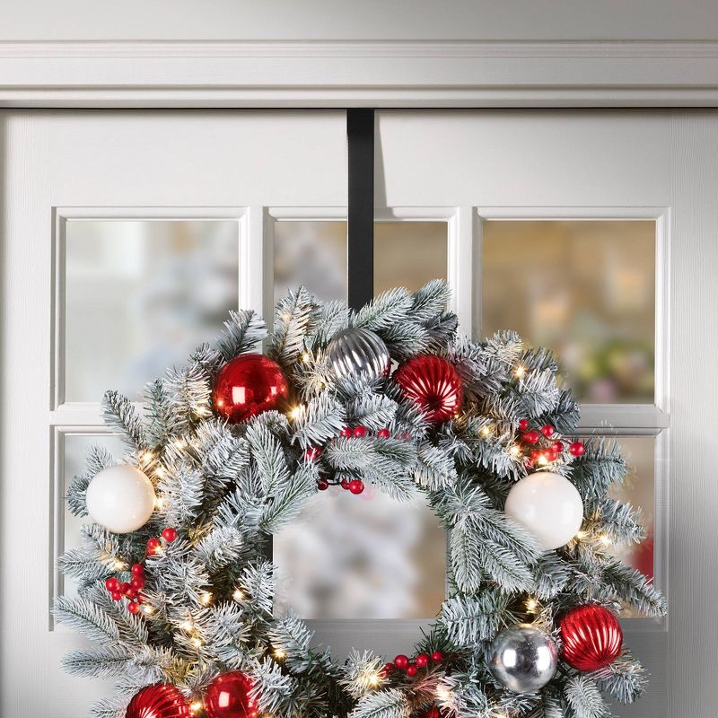 Haute Decor Christmas Adapt Adjustable Top & Bottom Christmas Wreath Hanger Matte Black, 3 of 6