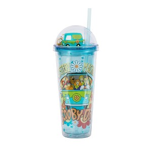 Silver Buffalo Scooby-Doo Mystery Machine Gang 24-Ounce Carnival Cup With Lid and Straw - 1 of 4