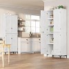 Tall Storage Cabinet, Kitchen Pantry 5 Tier Cabinet with Adjustable Shelves for Kitchen, Dining Room - 4 of 4