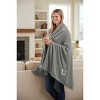 Personalization Mall All About Me Embroidered Initial Fleece Blanket, Grey, 60" x 80" - 4 of 4