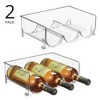 mDesign Plastic Free-Standing Stacking 3 Bottle Wine Storage Rack, Clear, USA Made - 2 of 4