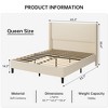 Full/Queen/King Size Bed Frame, Upholstered Platform Velvet Bed Frame with Vertical Channel Tufted Wingback Headboard - 2 of 4