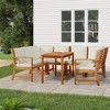 vidaXL Outdoor Dining Set with Cushions - 7 Piece Acacia Solid Wood - Modular Patio Furniture - Comfortable Seating with Rectangle Table and Cushions. - 2 of 4