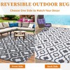 Outdoor Rug Waterproof Reversible Rug for Patio, Moroccan Plastic Straw Rug Portable Floor Mat for Camping Travel Picnic - 3 of 4