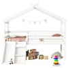 Junior Loft Bed with Slide, Ladder, and Safety Rails, Featuring a Playhouse Roof Frame - image 2 of 4