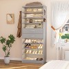 Besiost Shoe Cabinet with Wood Drawers, Closet Shoe Rack Organizer - - 2 of 4