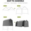 Outdoor Storage Shed, Portable Garage with Roll-up Door, Outdoor Heavy-Duty Motorcycle Storage Tent, UV-Resistant Waterproof Carport - 3 of 4