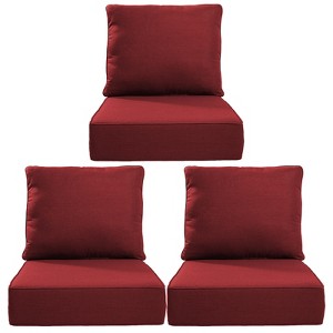 POCASSY 6" Outdoor Cushion Set, 24"x24" Replacement Water Resistant Zippered Cushion for Chairs - 1 of 4