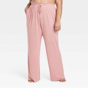  Palazzo Pants For Women High Waist Crossover Wide Leg Pants  Comfy Loose Soft Lounge Pajama PJ Pants Leaves XL