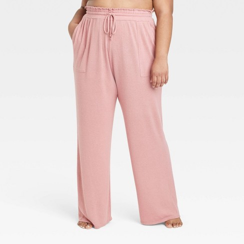 Women's Perfectly Cozy Wide Leg Lounge Pants - Stars Above™ Pink 2X