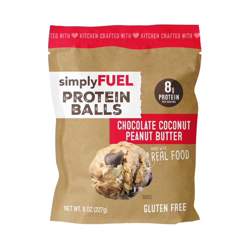 simplyFUEL Chocolate Coconut Peanut Butter Whey Protein Balls - 8g Protein - 8oz