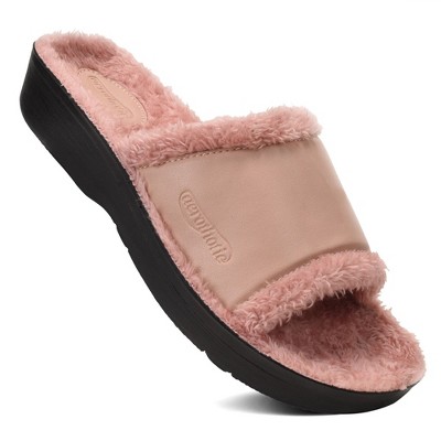 Aerothotic - Aspen Fuzzy Strap Ladies Arch Support Slides