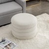CAVINAS 16.93" Round Ottoman, Modern Ottoman Footstool with Foam Filled and Wooden Frame, Velvet Entryway Bench for Living Room, Bedroom - 2 of 4