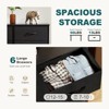 GlasFlength Decorative Storage Cabinets Tall Dresser Fabric Storage Tower ,6 Drawers Wood Top for Kid Room, Nursery, Black 38.2"*13.8"*30" - 4 of 4