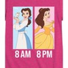 Girls' - Disney Princess - Belle Day and Night Wear Fitted Short Sleeve Graphic T-Shirt - 2 of 4