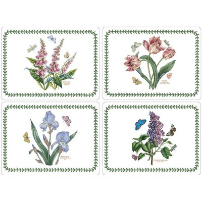 Botanic Garden Floral Hardboard Placemats with Cork Backing, Set of 4