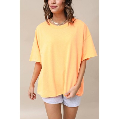 Women's Oversized Raw Edge Top - ZENANA