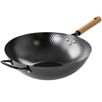  Kamberg 000 Wok 30 cm with Removable Handle Cast Aluminium  Stone Coating Glass Lid Suitable for All Heat Sources Including Induction  PFOA Free: Home & Kitchen