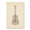 Trademark Fine Art -Michael Tompsett 'Acoustic Guitar Old Sheet Music' Canvas Art - 2 of 3