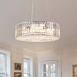 LLHZSY 6-Lights Crystal Pendant Chandelier for Dinning Room Living Room-19 7/10" -Chrome - 1 of 4