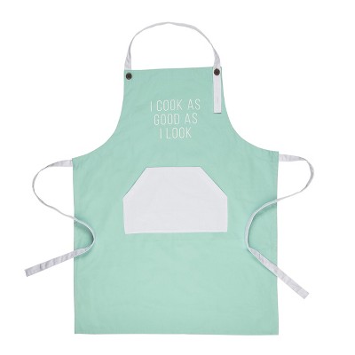 Totalee Gift I Cook As Good As I Look Apron Cotton Green