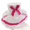 Wrapables Lil Miss Bella Lace & Ribbon Ruffle Socks for Toddler Girl, Set of 3, (Size 4-6) - Navy Blue, Hot Pink, Brown - 4 of 4